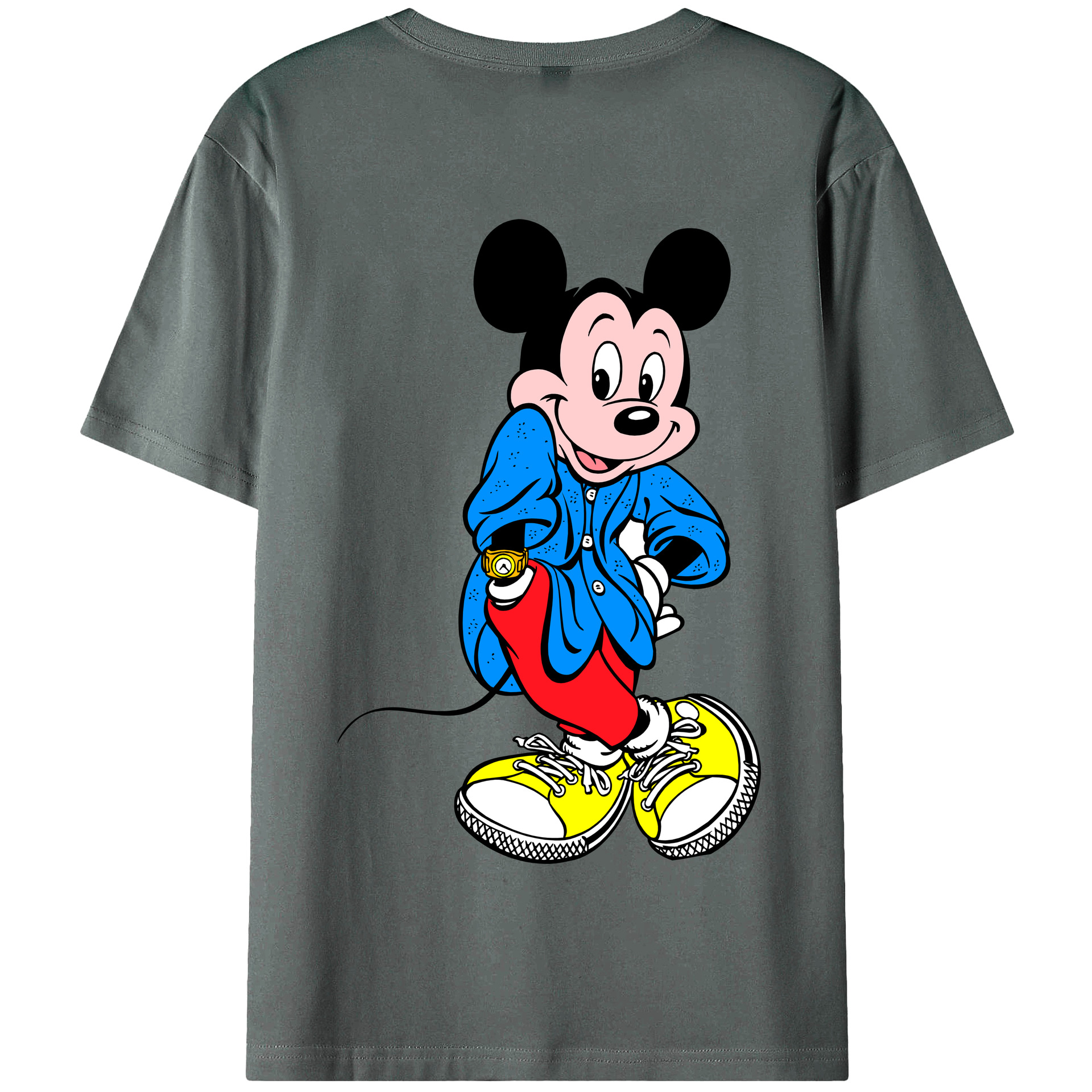 （画像用） ミッキーマウス Mickey Mouse 綿100％半袖Tシャツ（背面プリント）